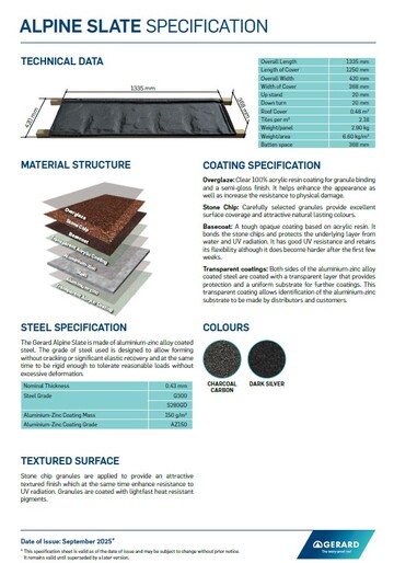 „GERARD Alpine“ čerpių specifikacija (PDF)